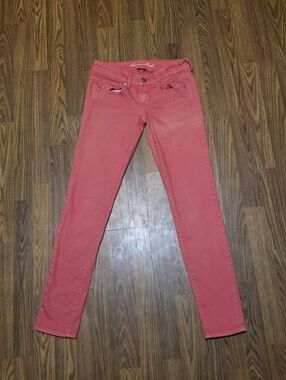 Womens Y2K American Eagle Pink Skinny Stretch Jeans Size 2 AEO Denim F21